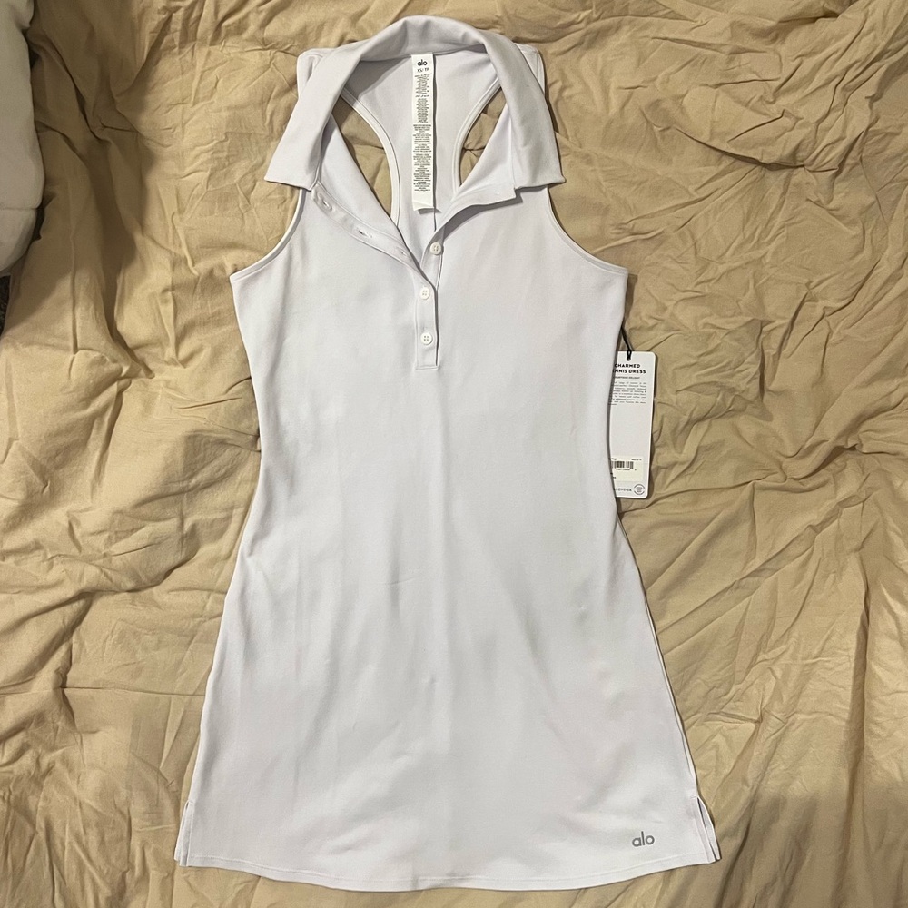 ALO Yoga White Charmed Tennis Dress